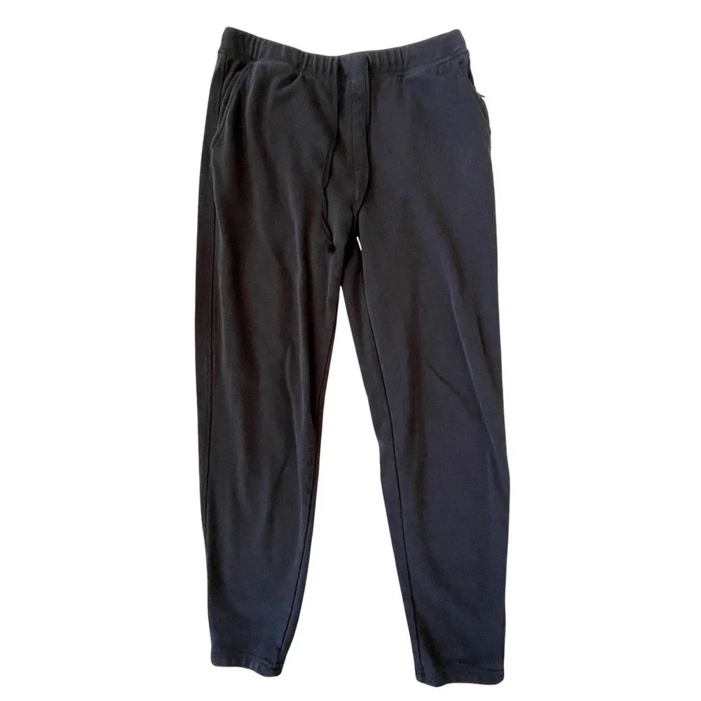Eddie Bauer Lounge Mens Large Navy Blue Cotton‎ Blend Fleece Jogger Sweatpants